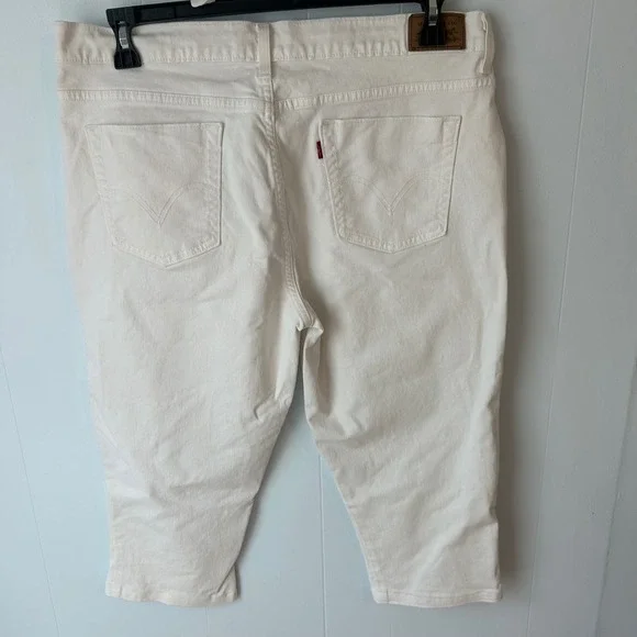 Levis 515 Capri Jeans Womens 16 White Stretch Denim Cropped Mid Rise Pants - Picture 5 of 7
